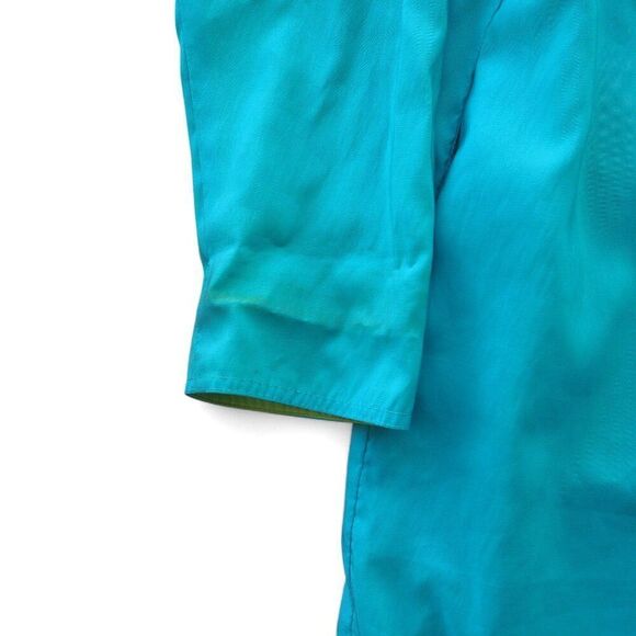 Mycra Pac Now Reversible Full Zip Hidden Hood Rain Jacket Lime Blue Women's S/M - Picture 12 of 12
